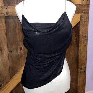 Black Asymmetrical Fitted Camisole
